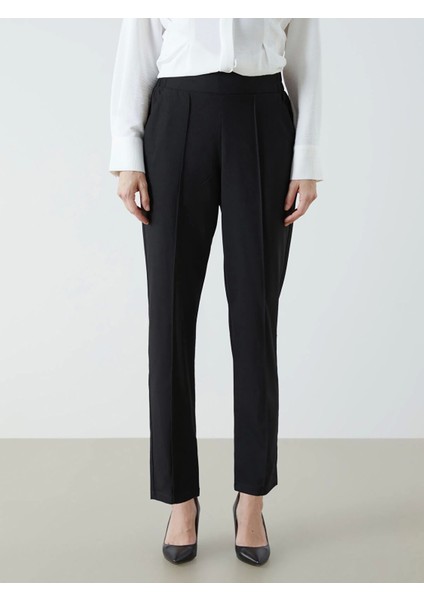 Lcwaıkıkı Classic Siyah Beli Lastikli Kadın Cigarette Pantolon modelleri