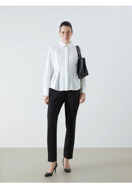 Lcwaıkıkı Classic Siyah Beli Lastikli Kadın Cigarette Pantolon fiyatları