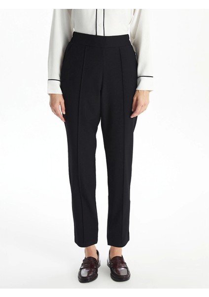 Lcwaıkıkı Classic Siyah Beli Lastikli Kadın Cigarette Pantolon fırsatları