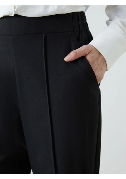 Lcwaıkıkı Classic Siyah Beli Lastikli Kadın Cigarette Pantolon indirimleri