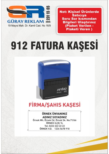 912 Kaşe Firma-Şirket Ünvan Kaşesi fiyatları