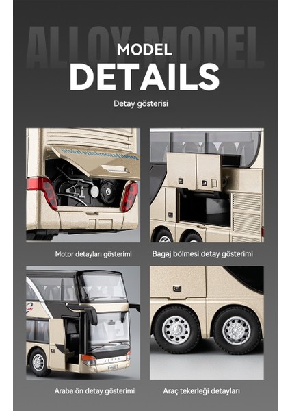 1:30 Iş Çift Katlı Otobüs Alaşım 5 Açık Kapı Otobüs Otobüs Modeli (Yurt Dışından) fiyatları