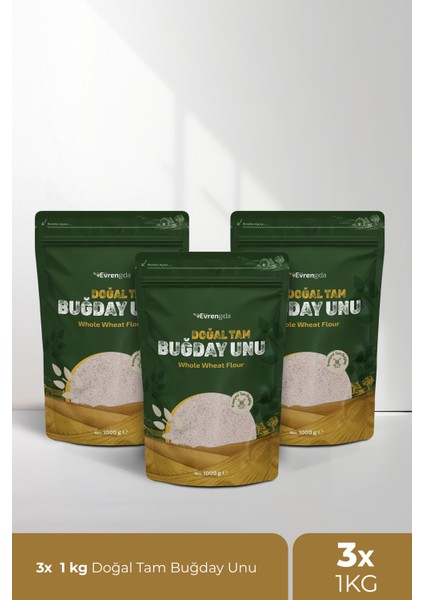 Doğal Tam Buğday Unu (3x1 kg )