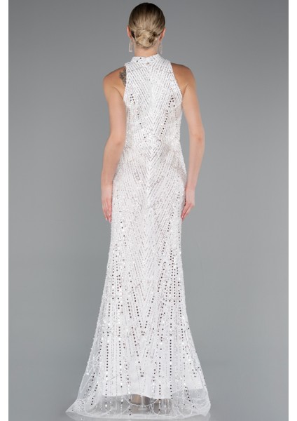 Halter Yaka Boncuklu Uzun Balık Abiye ABU4791 fiyatları