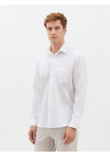 Erkek Regular Fıt Gömlek-Beyaz fiyatları