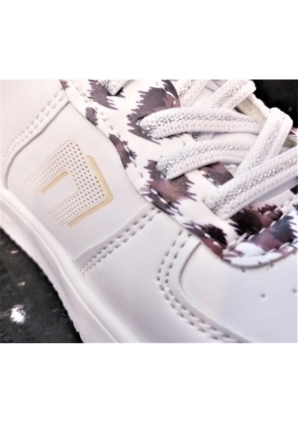 Cool Pekin Leopar Çocuk Günlük Cırtlı Uzun Konçlu Sneaker Spor Ayakkabı