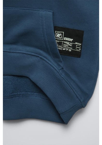 Erkek Çocuk Pamuklu Lacivert "dare To Explore" Sweatshirt Eşofman Alt-Üst Takım - Kapüşonlu modelleri