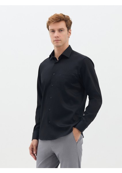 Erkek Regular Fıt Gömlek-Siyah fiyatları