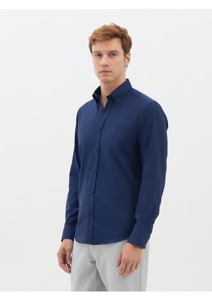 Erkek Slım Fıt Gömlek-Lacivert modelleri