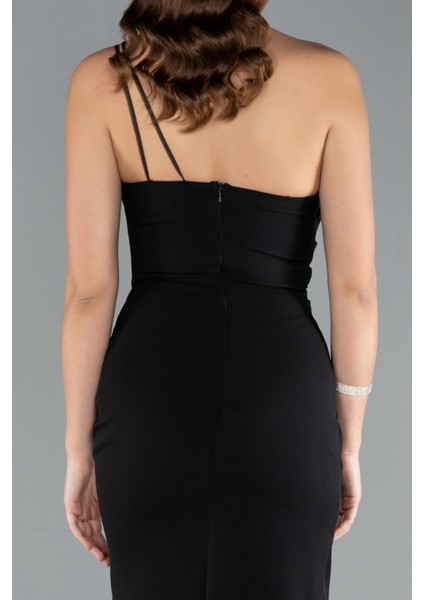 Tek Omuz Yırtmaçlı Uzun Abiye Elbise ABU4891 fırsatları