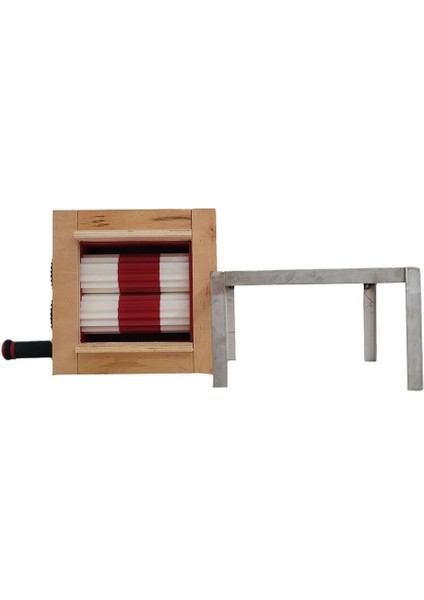 Pla - Ahşap Tabanlı Manuel 304 Paslanmaz Çelik (Krom) Ayaklı Üzüm Ezme-Patlatma Makinesi fırsatları