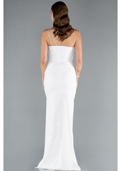 Tek Omuz Yırtmaçlı Uzun Abiye Elbise ABU4891 modelleri