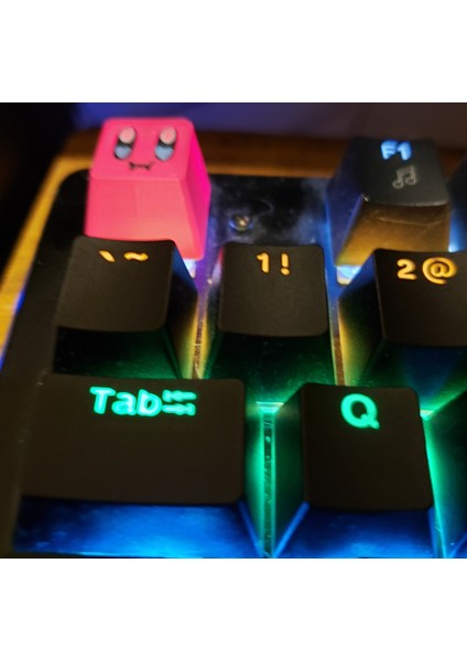 Kirby Keycap 2’li Set | Cherry Mx Uyumlu Sevimli Pembe Tuş Başlığı | 3D Karakterli Mekanik Tuş