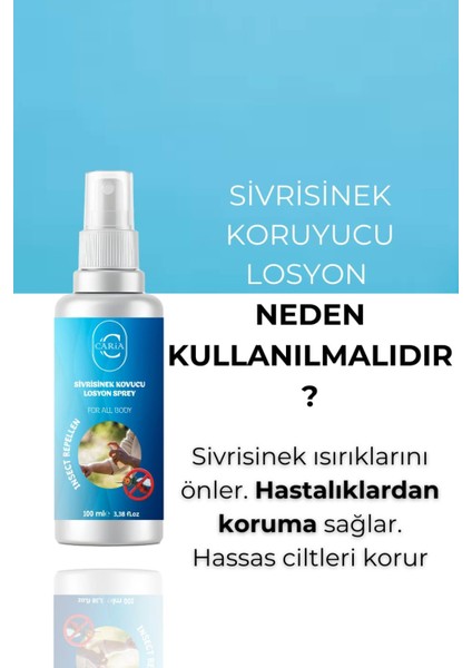 Sinek & Böcek & Haşere Kovucu Güçlendirilmiş Vücut Koruyucu Doğal Sprey 100 ml fırsatları