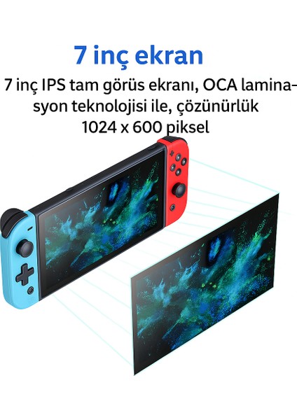 Taşınabilir Retro Atari, Oyun Konsolu, IPS 7 Inç Geniş Ekran, 2 Kol, 2 Tabanca 20.000'DEN Fazla Oyun fiyatları