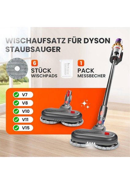 Dyson V7/V8/V10/V11/V15 Vakum Süpürge Için Paspas Eki, Islak Pas Ekibi LED Işıklı Su Depkini Içerir (Yurt Dışından) fiyatları