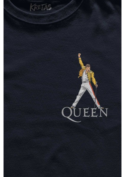 Lacivert Tişört Freddie Mercury We Will Rock You Queen Minimal Ön Baskılı Unisex T-Shirt fiyatları