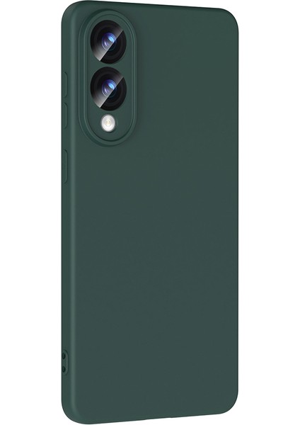 Samsung Galaxy S25 Edge Uyumlu Kılıf Mara Lansman Soft Silikon Içi Kadife Koyu Yeşil