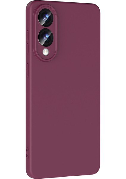 Samsung Galaxy S25 Edge Uyumlu Kılıf Mara Lansman Soft Silikon Içi Kadife Mürdüm