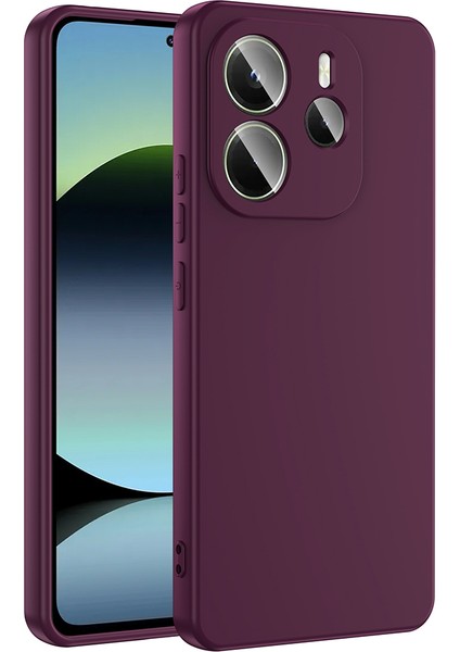 Xiaomi Redmi Note 14 Uyumlu Kılıf Mara Lansman Soft Silikon Içi Kadife Mürdüm modelleri