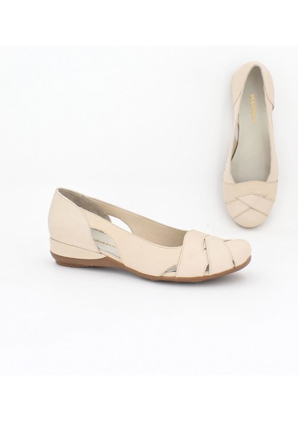 Hakiki Deri Bej Kadın Deri Babet Trc-4000 fırsatları