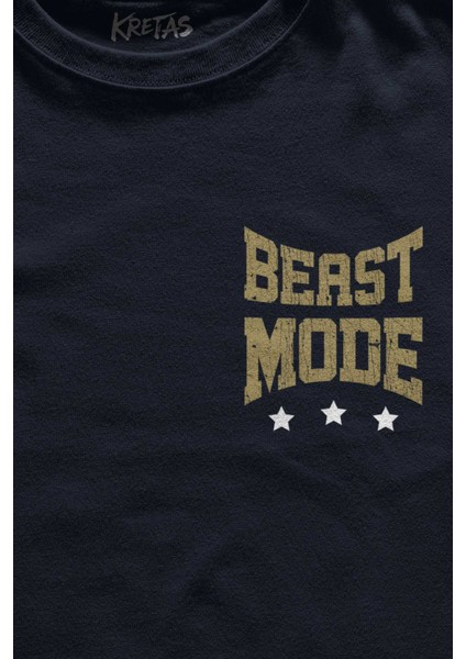 Unisex Lacivert T-Shirt Beast Mode Gym Fitness Spor Animal Baskılı Tişört fiyatları