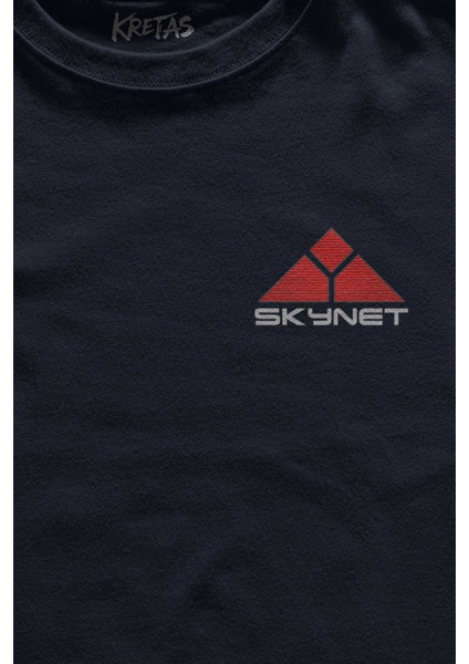 Unisex Lacivert T-Shirt Yapay Zeka Skynet Terminator Artificial Intelligence Aı Minimal Ön Baskılı Tişört fiyatları