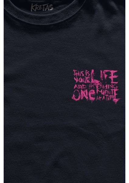 Unisex Lacivert T-Shirt Fight Club This Is Your Life Tyler Durden Dövüş Kulübü Minimal Ön Baskılı Tişört fiyatları