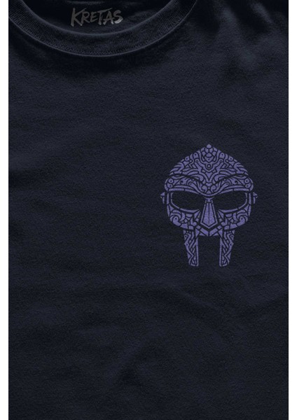 Unisex Lacivert T-Shirt Mf Doom Hip Hop Rap Oldschool Minimal Ön Baskılı Tişört fiyatları