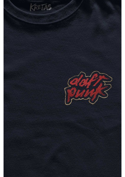 Unisex Lacivert T-Shirt Daft Punk Logo Homework Albüm Müzik Minimal Ön Baskılı Tişört fiyatları