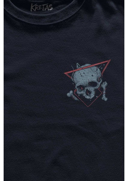 Lacivert Tişört Skull Kuru Kafa Urban Street Culture Minimal Baskılı Unisex T-Shirt fiyatları