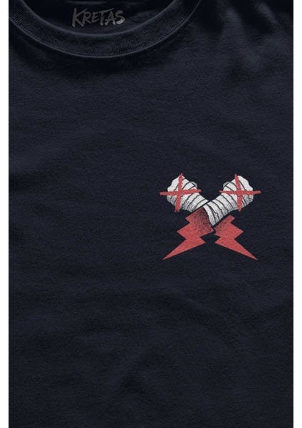 Unisex Lacivert T-Shirt Eldiven Blue Flag cm Punk Mavi Bayrak Fitness Spor Minimal Baskılı Tişört fiyatları