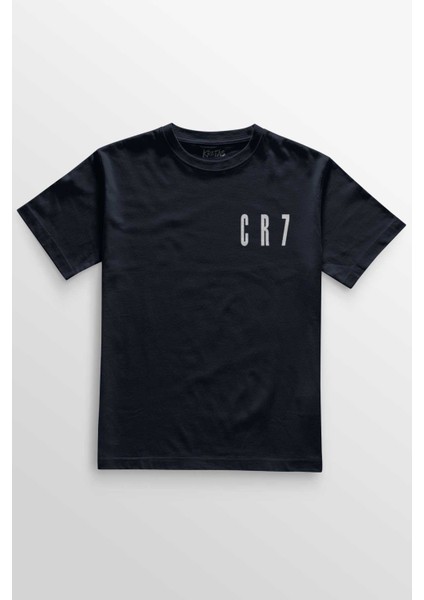 Lacivert Tişört Cristiano Ronaldo Cr7 Minimal Ön Baskılı Tişört Unisex T-Shirt