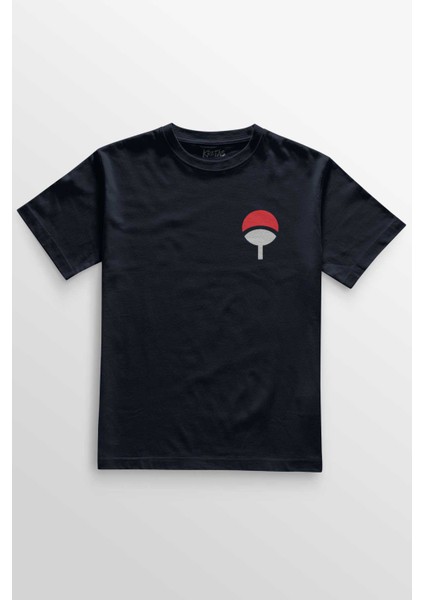 Lacivert Tişört Susake Unchia Otsutsuki Symbol Naruto Minimal Ön Baskılı Unisex T-Shirt
