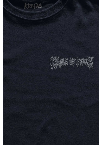 Unisex Lacivert T-Shirt Cradle Of Filth Black Metal Gotik Gothic Music Minimal Ön Baskılı Tişört fiyatları