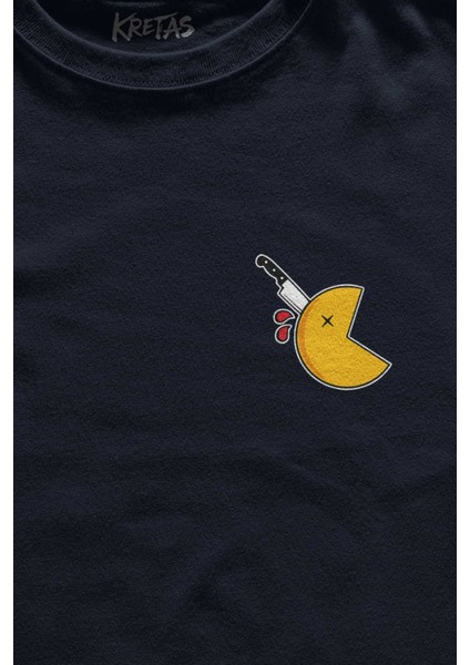Unisex Lacivert T-Shirt Pacman Among Us Hallowen Korku Film Oyun Minimal Ön Baskılı Tişört fiyatları