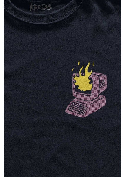 Unisex Lacivert T-Shirt Tomorrow Never Knows Y2K Future Vintage Sokak Minimal Ön Baskılı Tişört fiyatları