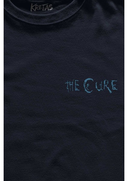 Unisex Lacivert T-Shirt The Cure Robert Smith Vintage Kısa Kollu Minimal Ön Baskılı Tişört fiyatları