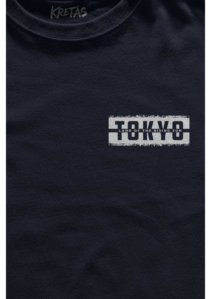 Unisex Lacivert T-Shirt Japonca Tokyo Şehri Japonya Japan Minimal Ön Baskılı Tişört fiyatları
