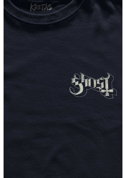 Unisex Lacivert T-Shirt Ghost Bc Tobias Forge Music Müzik Rock Gotik Minimal Ön Baskılı Tişört fiyatları