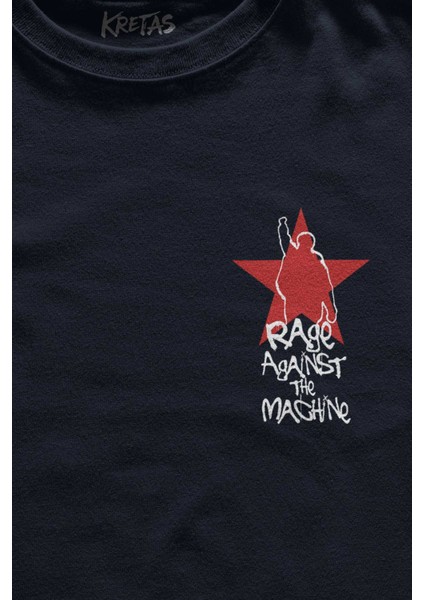 Unisex Lacivert T-Shirt Rage Against The Machine Ratm Music Rock Metal Müzik Minimal Baskılı Tişört fiyatları