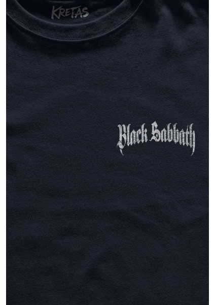Unisex Lacivert T-Shirt Black Sabbath Rock Müzik Ozzy Metal Music Minimal Ön Baskılı Tişört fiyatları
