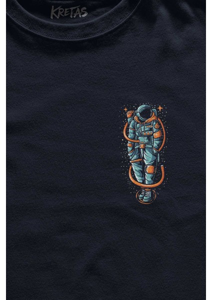 Unisex Lacivert T-Shirt Uzay Boşluğu Evren Galaksi Büyüklüğü Işık Hızı Minimal Ön Baskılı Tişört fiyatları