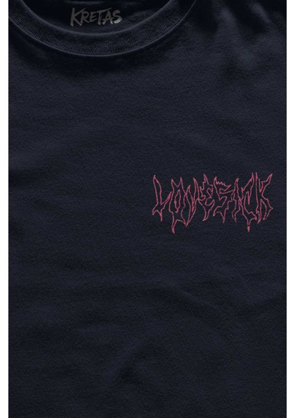 Unisex Lacivert T-Shirt Lovesick Blackpink Kpop Korea Gotik Minimal Ön Baskılı Tişört fiyatları