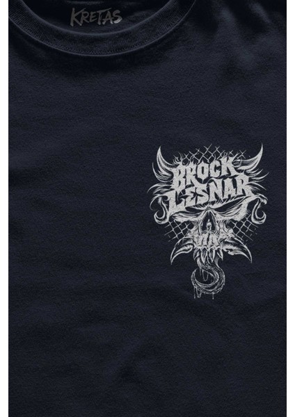 Unisex Lacivert T-Shirt Gym Brock Lesnar Logo Wwe Ufc Amerikan Güreşi Spor Fitness Ön Baskılı Tişört fiyatları