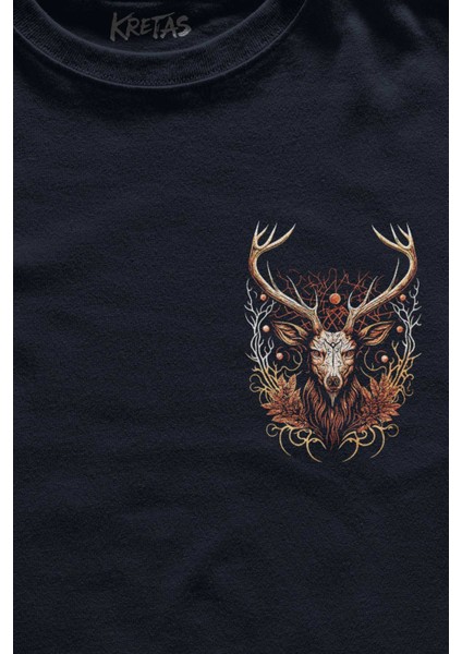 Unisex Lacivert T-Shirt Protect The Wildlife The Deer Nature Outdoor Doğa Geyik Ön Baskılı Tişört fiyatları