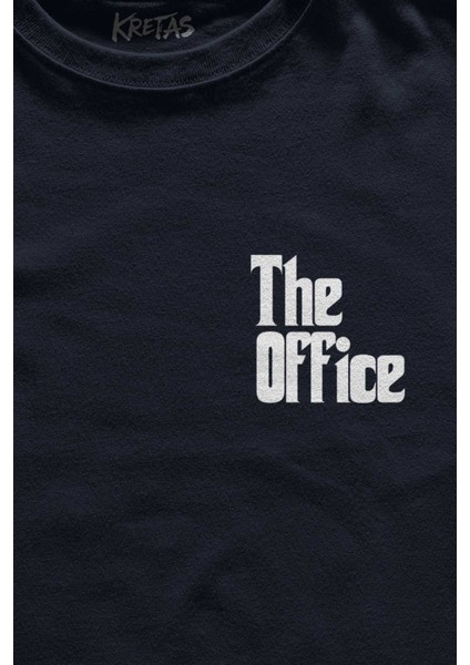 Unisex Lacivert T-Shirt The Office Michael Scott Godfather Dunder Mifflin Minimal Ön Baskılı Tişört fiyatları