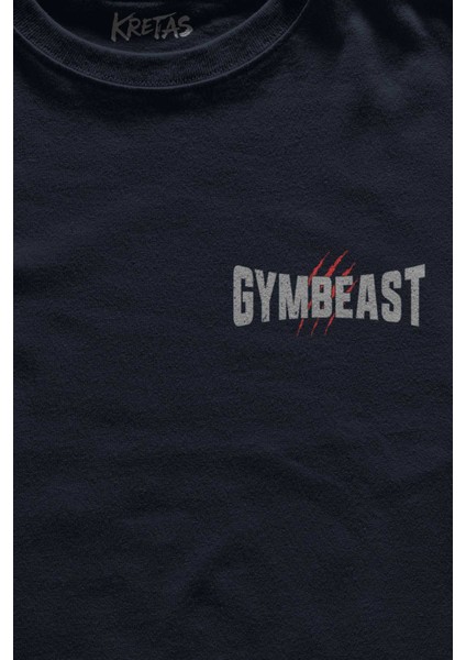 Unisex Lacivert T-Shirt Gymbeast Strength Department Fitness Spor Gym Ön Baskılı Tişört Regular Fit fiyatları