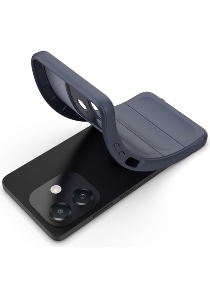 Oppo A3 Uyumlu Kılıf Etnik Optimum Mat Kamera Korumalı Silikon Lacivert modelleri