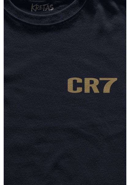 Unisex Lacivert T-Shirt Best Footballer Cr7 Cristiano Ronaldo Minimal Ön Baskılı Tişört fiyatları